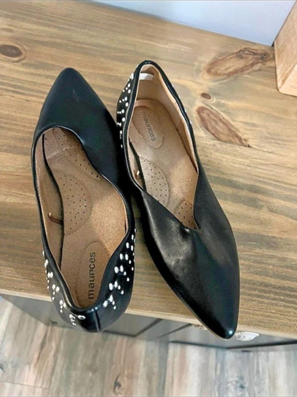 Maurices Pointed-Toe Studded flats in Black